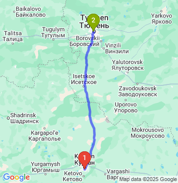 Маршрут из Кургана в Тюмень