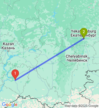 Маршрут из Самары в Екатеринбург