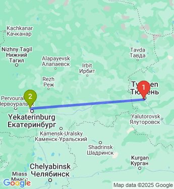 Маршрут из Тюмени в Екатеринбург