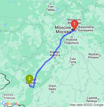 Маршрут из Москвы в Жк 