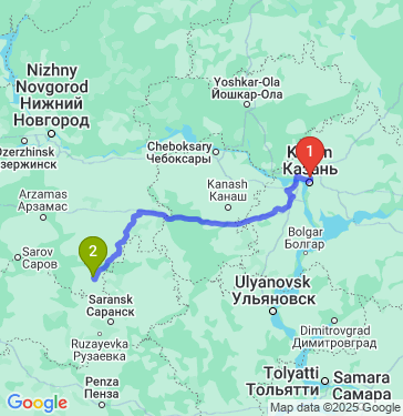 Маршрут из Казани в Починки