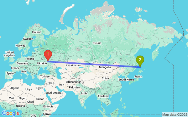 Маршрут из Острогожска в Аниву