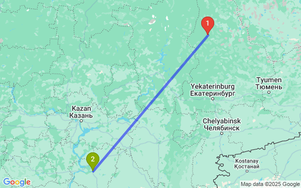 Маршрут из Краснотурьинска в Самару