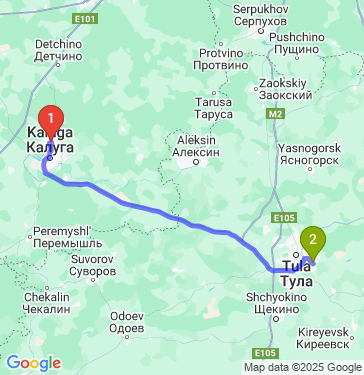 Маршрут из Калуги в Тулу