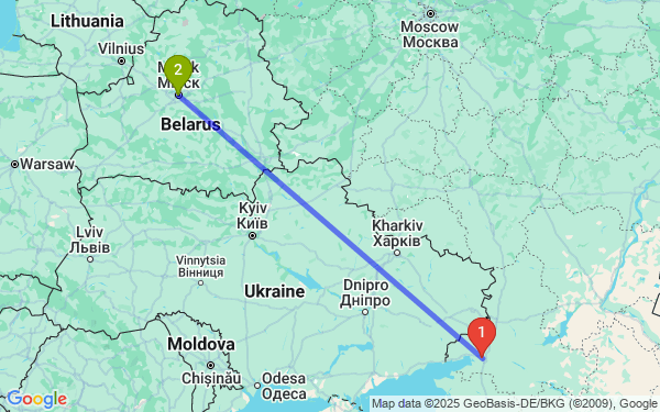 Маршрут из Ростова-на-Дону в Минск