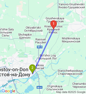 Маршрут из Красного Колоса в Ростов-на-Дону