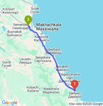Маршрут из Дербента в Махачкалу