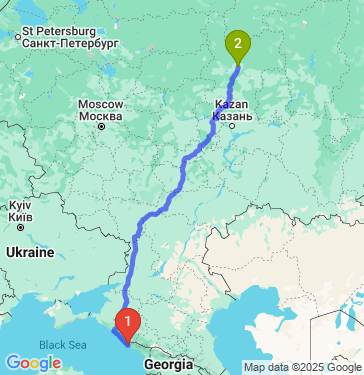 Маршрут из Сочи в Киров