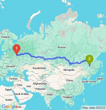 Маршрут из Ярославля в Благовещенск