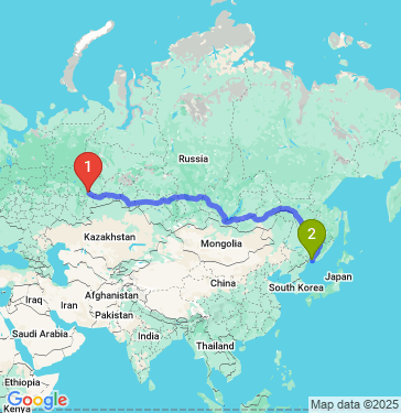 Маршрут из Екатеринбурга в Приморский край