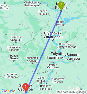Маршрут из Саратова в Казань