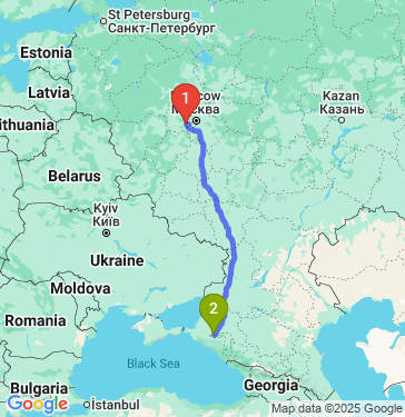 Маршрут из Часцов в Краснодар