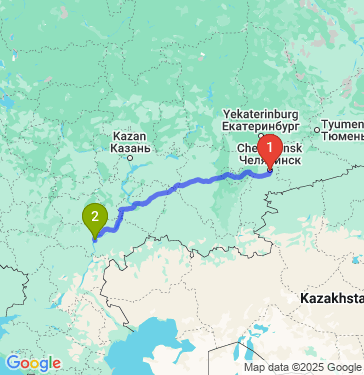 Маршрут из Челябинска в Саратов