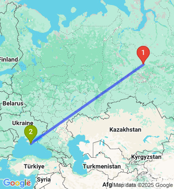 Маршрут из Сургута в Симферополя