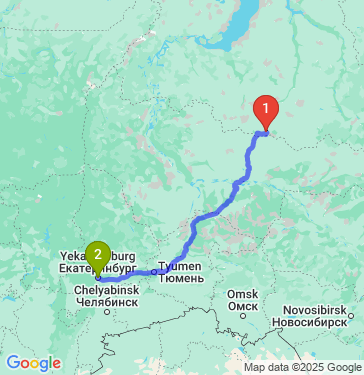 Маршрут из Ноябрьска в Екатеринбург