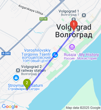 Маршрут из Волгограда в Бобруйская ул.