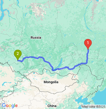 Маршрут из Алдана в Новосибирск