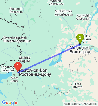 Маршрут из Ростова-на-Дону в Волгоград