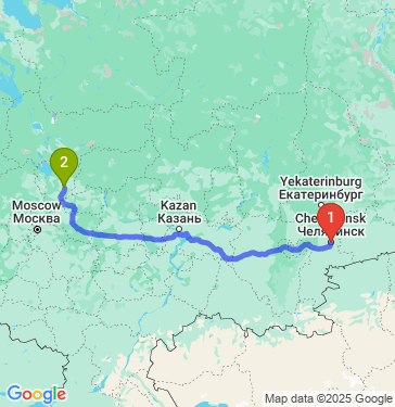 Маршрут из Челябинска в Ярославль