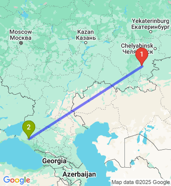 Маршрут из Магнитогорска в Краснодар