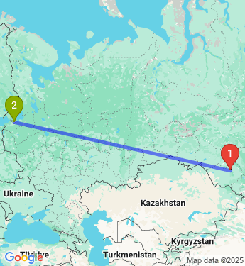Маршрут из Барнаула в Санкт-Петербург