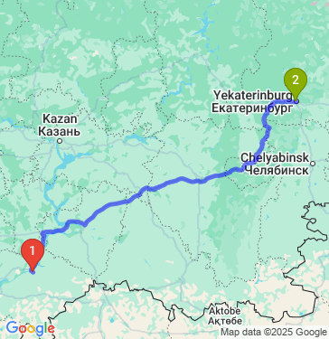 Маршрут из Балакова в Екатеринбург