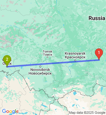 Маршрут из Чунского в Омск