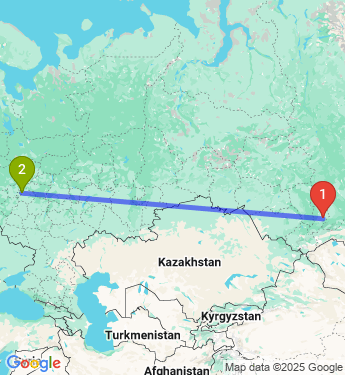 Маршрут из Аскиза в Москву