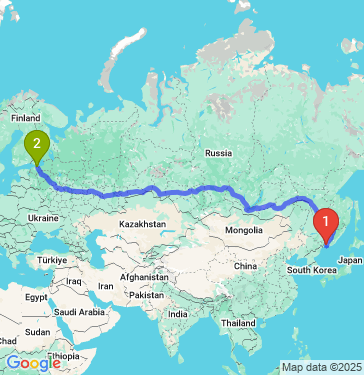 Маршрут из Владивостока в Санкт-Петербург