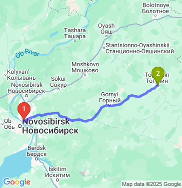 Маршрут из Новосибирска в Тогучина