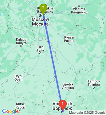 Маршрут из Воронежа в Москву