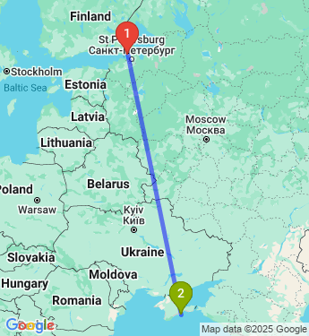 Маршрут из Санкт-Петербурга в Судак Солнечная долина