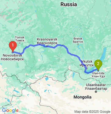 Маршрут из Новосибирска в Республику Бурятия