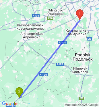 Маршрут из Москвы в Папино