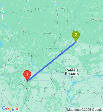 Маршрут из Кулебак в Киров