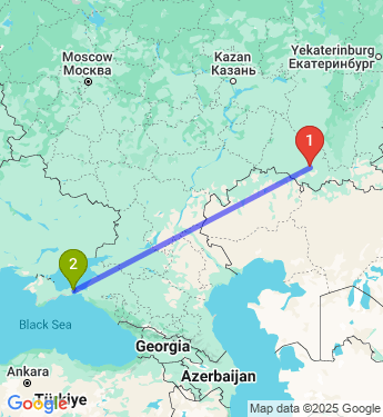 Маршрут из Оренбурга в Керчь