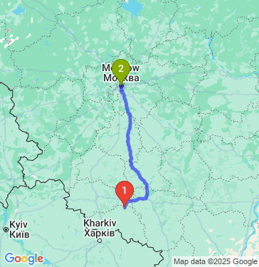 Маршрут из Старого Оскола в Москву