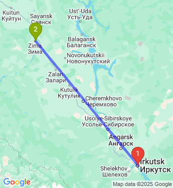 Маршрут из Иркутска в Зиму