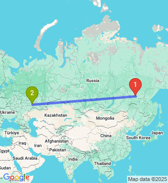 Маршрут из Нерюнгри в Самару