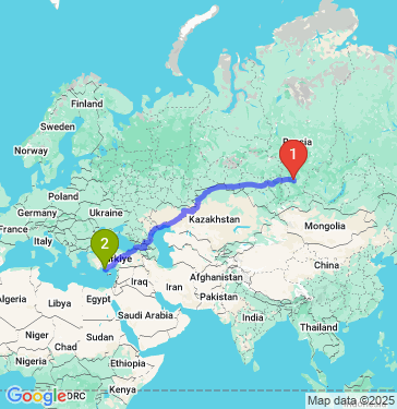 Маршрут из Красноярска в Аланья