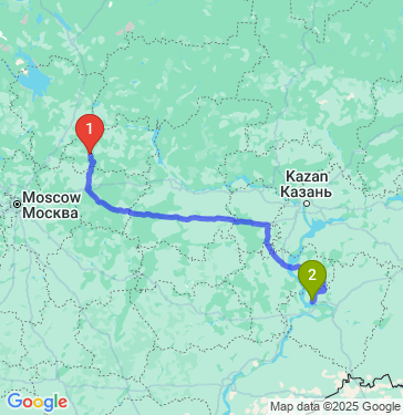 Маршрут из Тейково городской округ в Тольятти