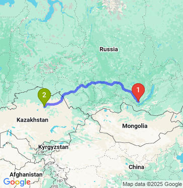 Маршрут из Иркутска в Астану