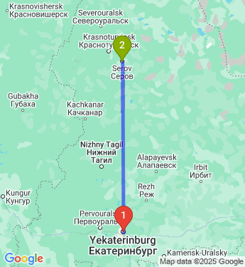 Маршрут из Екатеринбурга в Серова