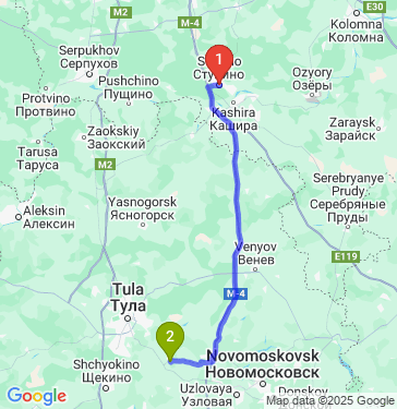 Маршрут из Ступина в Болохово