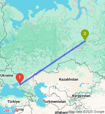 Маршрут из Каневской в Нижневартовск