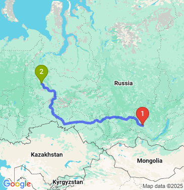 Маршрут из Тулуна в Нягань