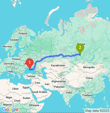 Маршрут из Симферополя в Красноярск