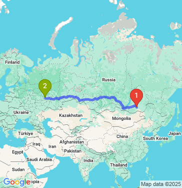 Маршрут из Читы в Казань