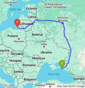Маршрут из Калининграда в Анапу