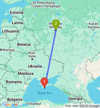Маршрут из Ялты в Москву